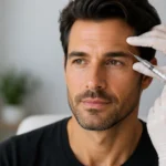 uomo che si sottopone a un trattamento di botox